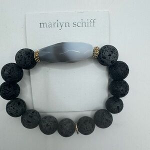 Marlyn Schiff Black and Gray Beaded Bracelet